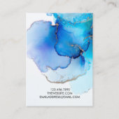 Gold Blue-Waterverf-Kaart Visitekaartje (Achterkant)