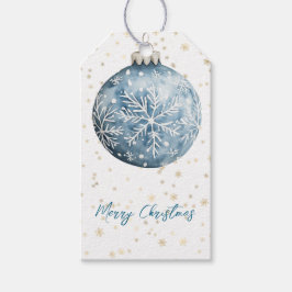 Gold Blue White Christmas Snowflakes Ornament Cadeaulabel