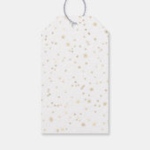 Gold Blue White Christmas Snowflakes Ornament Cadeaulabel (Achterkant)