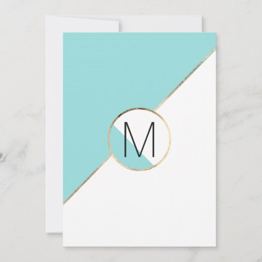 Gold Blue White Geo Triangles Afstuderen Ceremony Kaart (Achterkant)