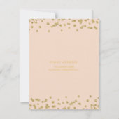 Gold Blush 40th Birthday Opslaan Datum Confetti Kaart (Achterkant)