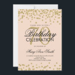 Gold Blush 70th Birthday Party Glitter Confetti Kaart<br><div class="desc">Elegant 70e verjaardag Faux Glitter Confetti Gold Blush Pink sjabloon uitnodiging. Geweldig voor 70ste verjaardagsfeestjes en nog veel meer!</div>