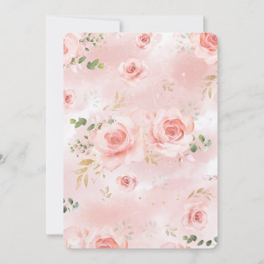 Gold & Blush Bridal Shower Waterverf Kaart (Achterkant)