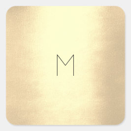 Gold Blush Champaigne Minimale monogram Vierkante Sticker