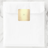 Gold Blush Champaigne Minimale monogram Vierkante Sticker (Tas)