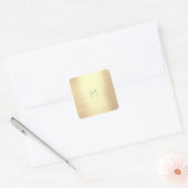 Gold Blush Champaigne Minimale monogram Vierkante Sticker (Envelop)