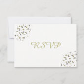 Gold Blush Confetti Stippen RSVP (Voorkant)