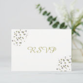 Gold Blush Confetti Stippen RSVP (Staand voorkant)