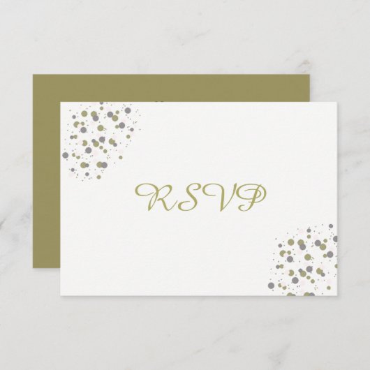 Gold Blush Confetti Stippen RSVP (Voorkant / Achterkant)