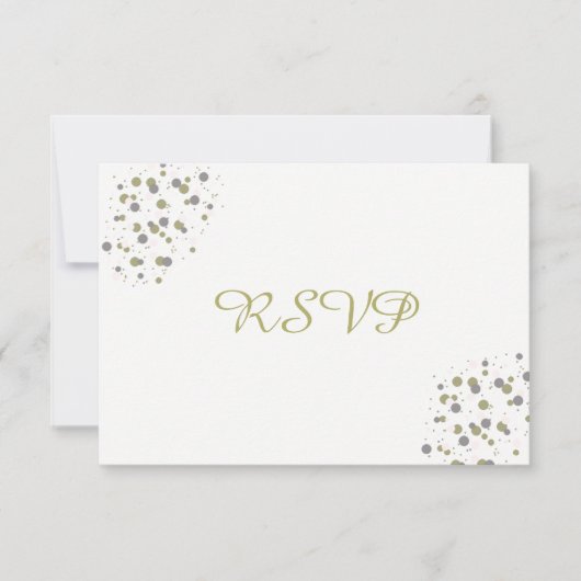 Gold Blush Confetti Stippen RSVP Kaartje (Voorkant)