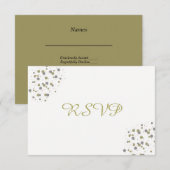 Gold Blush Confetti Stippen RSVP Kaartje (Voorkant / Achterkant)