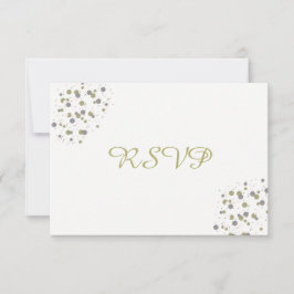 Gold Blush Confetti Stippen RSVP Kaartje