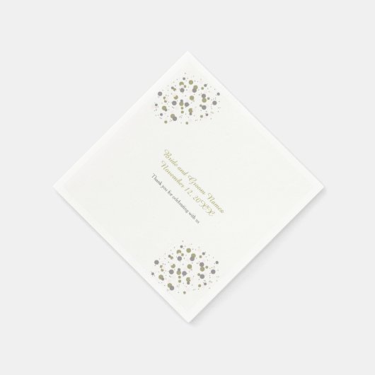 Gold Blush Confetti Stippen Servet (Hoek)