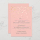 Gold Blush Confetti Wedding Details - Informatie Informatiekaartje (Voorkant / Achterkant)
