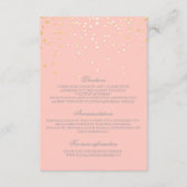 Gold Blush Confetti Wedding Details - Informatie Informatiekaartje (Voorkant)