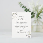 Gold Blush Confetti Wedding Invitation Kaart (Staand voorkant)
