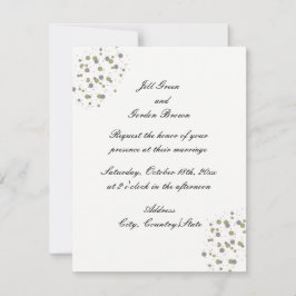 Gold Blush Confetti Wedding Invitation Kaart