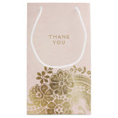 Gold blush elegant lace bruiloft tas klein cadeauzakje (Achterkant)