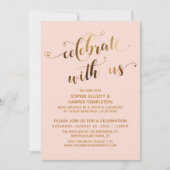 Gold & Blush-feestdag met Amerikaanse postweddensc Kaart (Voorkant)
