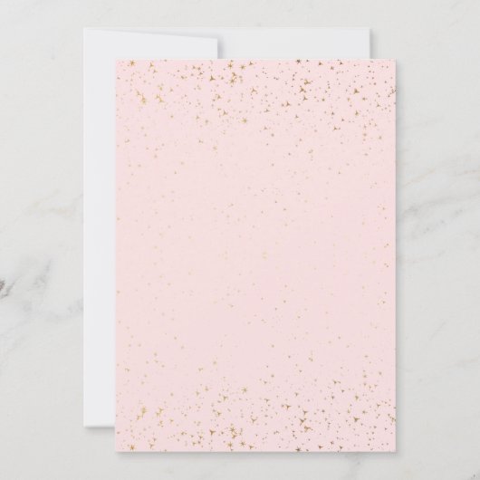 Gold Blush Floral Sip & See Baby Girl Shower Kaart (Achterkant)