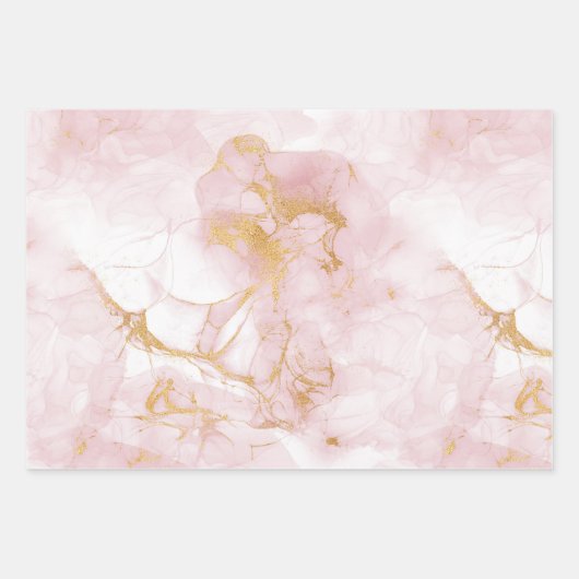 Gold Blush Marble Inpakpapier Vel (Voorkant 3)