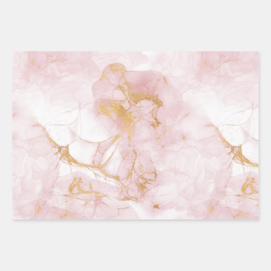 Gold Blush Marble Inpakpapier Vel (Voorkant 2)
