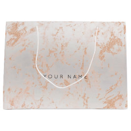 Gold Blush Marble Metallic Gift Gray Silver Peach Large Cadeautasje