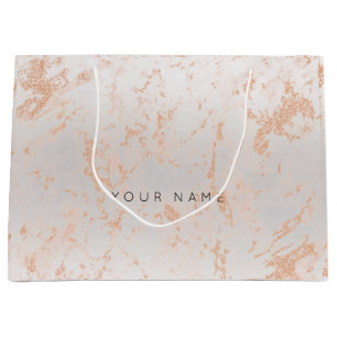 Gold Blush Marble Metallic Gift Gray Silver Peach Large Cadeautasje