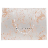 Gold Blush Marble Metallic Gift Gray Silver Peach Large Cadeautasje (Achterkant)