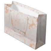 Gold Blush Marble Metallic Gift Gray Silver Peach Large Cadeautasje (Voorkant Gekanteld)