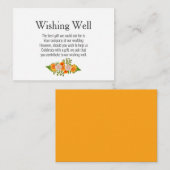 Gold Blush Oranje Floral Weddenschap goed Informatiekaartje (Voorkant / Achterkant)