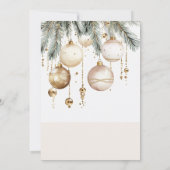 Gold Blush Ornamenten Baubles Kerstfeest Kaart (Achterkant)