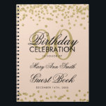 Gold Blush Pink 90th Birthday Guest Book Confetti Notitieboek<br><div class="desc">Elegant 90th Birthday Party Gold Glitter Confetti op Blush Pink sjabloon. Eenvoudig te gebruiken en eenvoudig aan te passen. Bestel vandaag nog!</div>