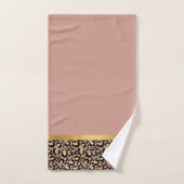 GOLD BLUSH PINK ANIMAAL LEOPARD BATHROOM SET BAD HANDDOEK (Handdoek)