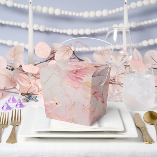 Gold Blush Pink Birds Baby shower Bedankdoosjes (Huwelijk)