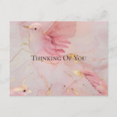 Gold Blush Pink Birds Baby shower Briefkaart (Voorkant)