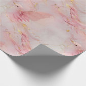 Gold Blush Pink Birds Baby shower Cadeaupapier (Hoek)