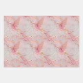 Gold Blush Pink Birds Baby shower Inpakpapier Vel (Voorkant 2)