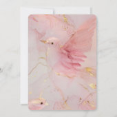 Gold Blush Pink Birds Baby shower Kaart (Achterkant)