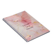 Gold Blush Pink Birds Baby shower Notitieboek (Rechterzijde)