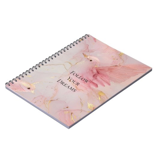 Gold Blush Pink Birds Baby shower Notitieboek (Linkerzijde)