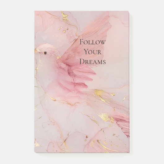 Gold Blush Pink Birds Baby shower Post-it® Notes (Voorkant)