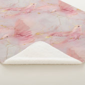 Gold Blush Pink Birds Sherpa Deken (3/4)