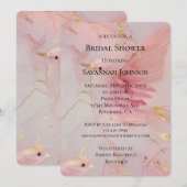 Gold Blush Pink Birds Vrijgezellenfeest Kaart (Voorkant / Achterkant)