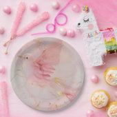 Gold Blush Pink Birds Vrijgezellenfeest Papieren Bordje (Feest)