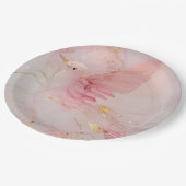 Gold Blush Pink Birds Vrijgezellenfeest Papieren Bordje (Gekanteld)