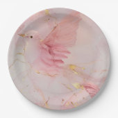 Gold Blush Pink Birds Vrijgezellenfeest Papieren Bordje (Voorkant)