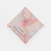 Gold Blush Pink Birds Vrijgezellenfeest Servet (Hoek)