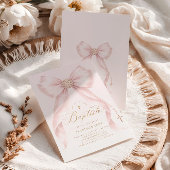 Gold Blush Pink Bow Girl Baptism Religious Kaart