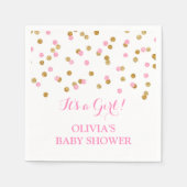Gold Blush Pink Confetti Baby shower Servetten (Voorkant)